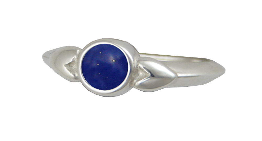 Sterling Silver When Two Hearts Are One Ring With Lapis Lazuli Size 10